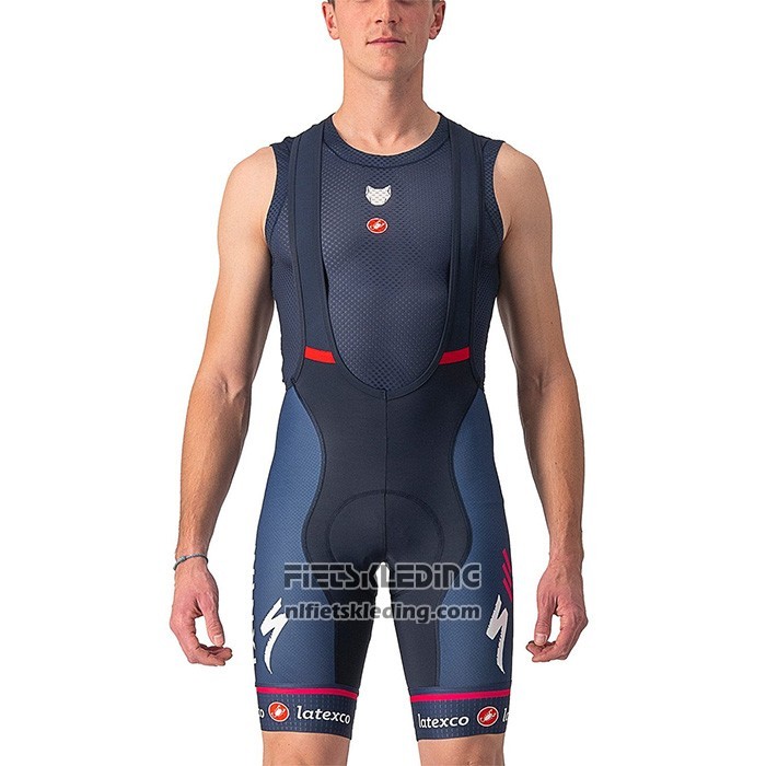 2022 Fietskleding Deceuninck Quick Step Blauw Wit Korte Mouwen en Koersbroek